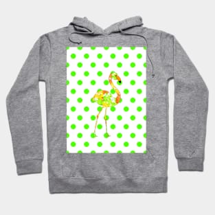 Flamingo On Green Hoodie